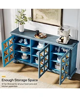 Tribesigns Blue Sideboard Buffet Cabinet with Storage, Farmhouse 3