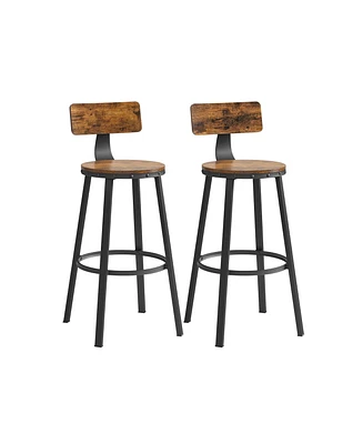 Slickblue Industrial Bar Stools with Backrests Stylish and Durable Seating for Modern Spaces