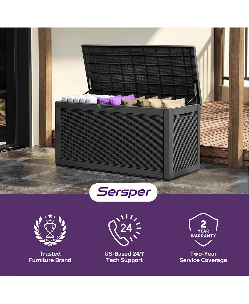 Sersper 230 Gallon Outdoor Patio Deck Storage Box Floor Decor