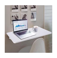 Yescom Wall Mounted Floating Folding Computer Desk 23 5/8" x 15 3/4" 66lbs Weight Capacity White