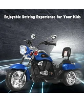 Gymax 6V Kids Ride On Chopper Motorcycle 3 Wheel Trike with Headlight Pink