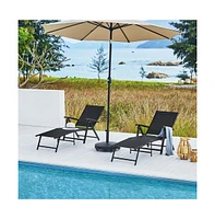 Yaheetech 2pcs Texteline Outdoor Chaise Lounge Portable Patio