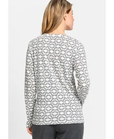 Olsen Women's Long Sleeve Allover Print T-Shirt