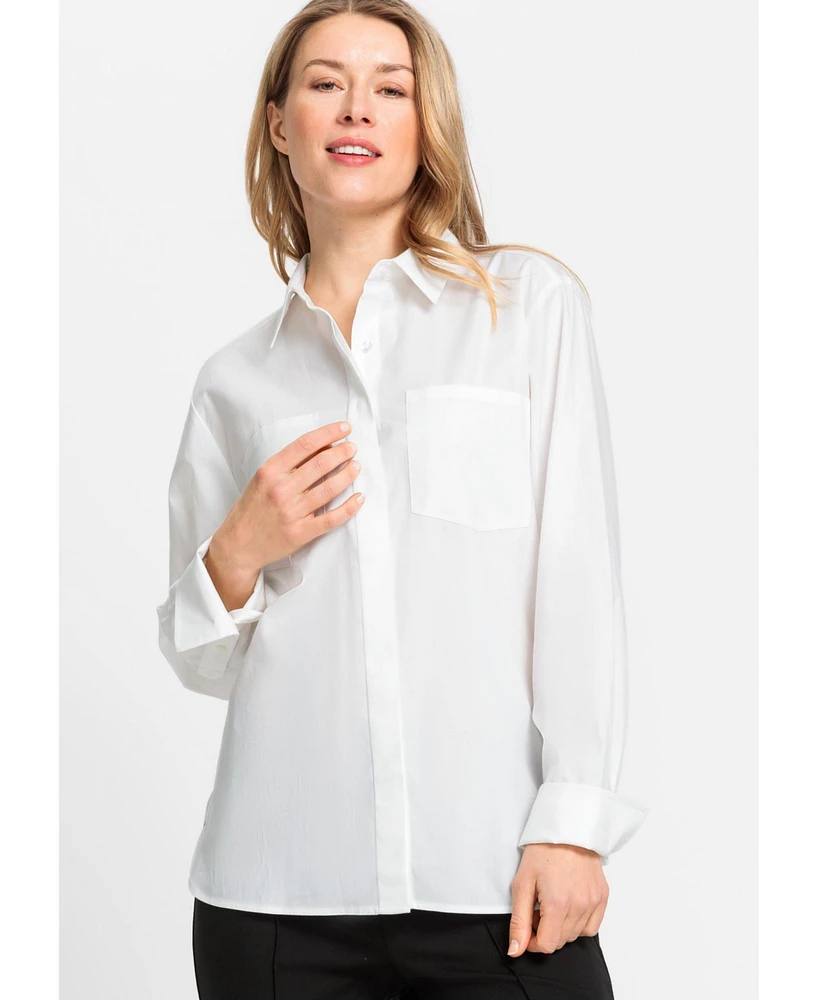 Olsen Women's 100% Cotton Solid Shirt