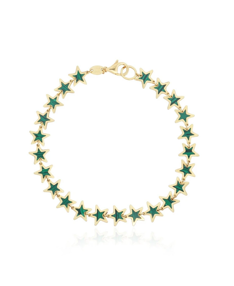 The Lovery Malachite Star Bracelet 14K Gold