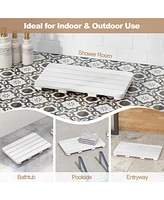 Skonyon Waterproof Hips Spa Shower Mat for Bathroom with Non Slip Foot Pads-White