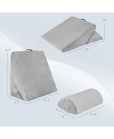 Sugift 3 Pieces Bed Wedge Pillow Set with Air Memory Foam