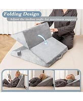 Sugift 3 Pieces Bed Wedge Pillow Set with Air Memory Foam