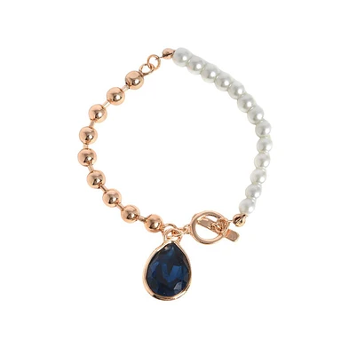 Sohi Women's Teardrop Charm Bracelet