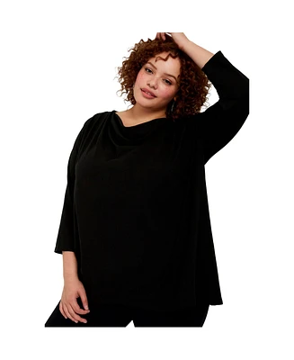 June + Vie Plus One+Only Cowl-Neck Tunic