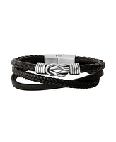 Lucky Brand Stainless Steel (316L) Knot 3-Row Bracelet