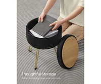 Slickblue Compact Vanity Stool Chair with Hidden Storage for Stylish and Practical Use