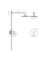 Mondawe 10 Inch Shower Faucet Set Complete, Wall Mounted Shower System with Valve