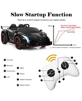 Gymax 12V 2-Seater Licensed Lamborghini Kids Ride On Car w/ Rc & Swing Function Green