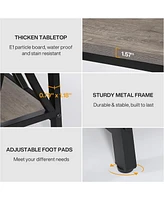 Tribesigns 70.9 inch Extra Long Console Table, Industrial Sofa Table Behind Couch with 2 Tier Storage Shelf, Narrow Entryway Hallway Accent for