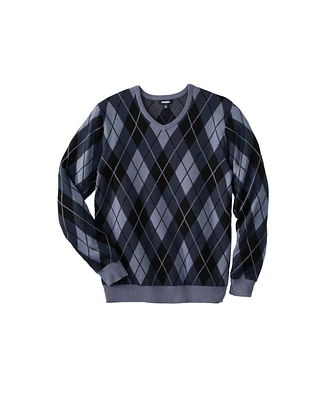 KingSize Big & Tall V-Neck Argyle Sweater