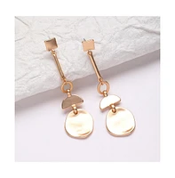 Sohi Women's Dented Relic Drop Earrings