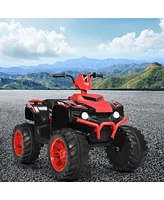 Gymax 12V Electric Kids Ride On Car Atv 4-Wheeler Quad w/ Music Led Light
