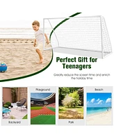 Sugift 12 x 6 Feet Soccer Goal with Strong Pvc Frame and High-Strength Netting