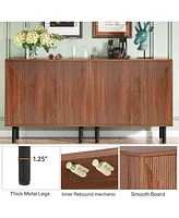 Tribesigns Sideboard Storage Cabinet, Wooden Buffet Floor Cabinet with Doors, Accent for Living Room