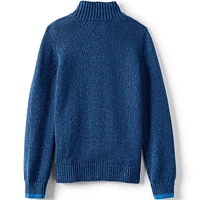 Lands' End Boys Cable Button Mock Neck Sweater