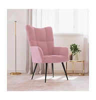 vidaXL Relaxing Chair Pink Velvet