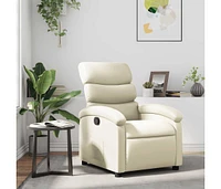 Recliner Chair Cream Faux Leather