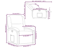 Recliner Chair Gray Real Leather