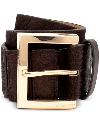 Michael Kors Women's Wide Calf Hair Leather Belt