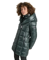 Dkny Women's Bibbed Shawl-Collar Packable Shine Puffer Coat