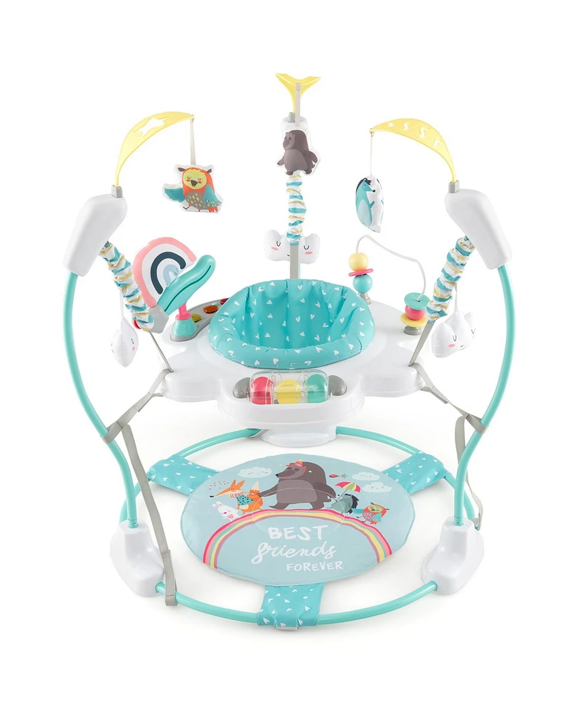 Sugift Baby Activity Center Height Adjustable Baby Bouncing Saucer with Interactive Toys