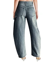 Steve Madden Women's Hansen Cotton High-Rise Barrel-Leg Pants