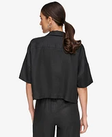 Dkny Women's Button-Front Dolman-Sleeve Linen Top