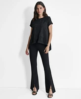 Dkny Women's Paneled Studded Handkerchief-Hem T-Shirt