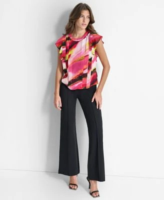 Dkny Pleated Flutter Sleeve Top Wide Leg Pants