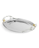 Michael Aram Pomegranate Silver and Gold Oval Tray