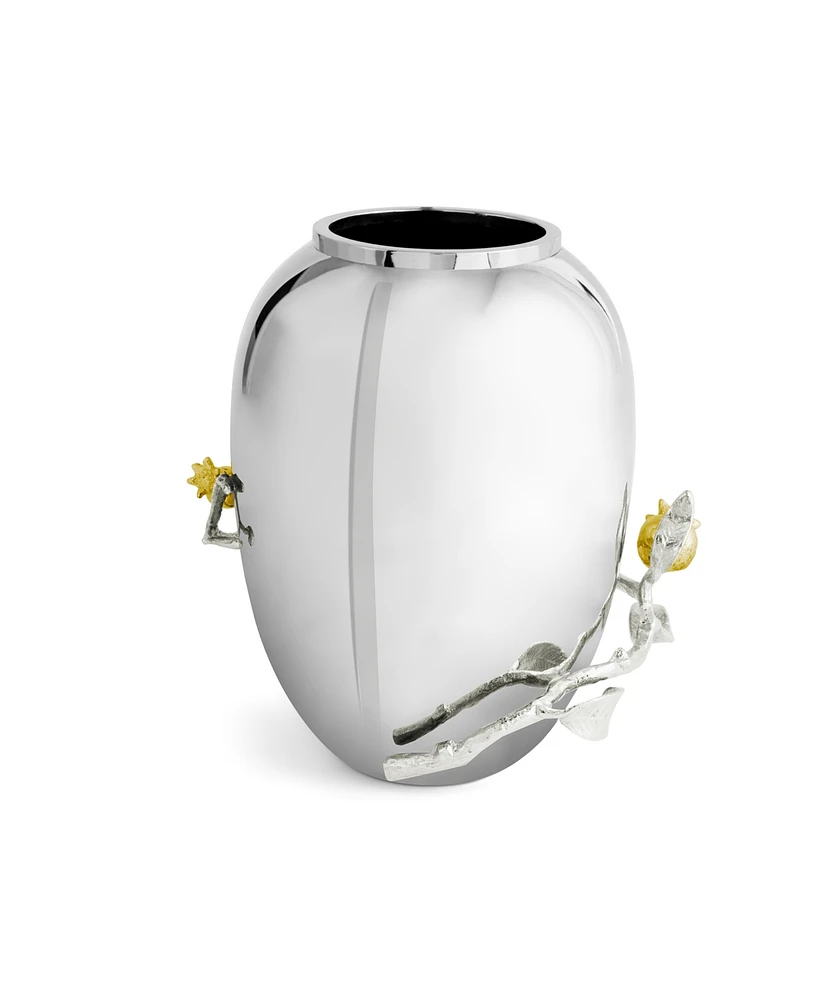 Michael Aram Pomegranate Silver and Gold Medium Vase