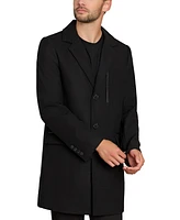 Sam Edelman Men's Coat with Faux-Leather Trim