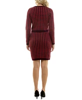 Taylor Petite Houndstooth Cropped Jacket & Bodycon Dress