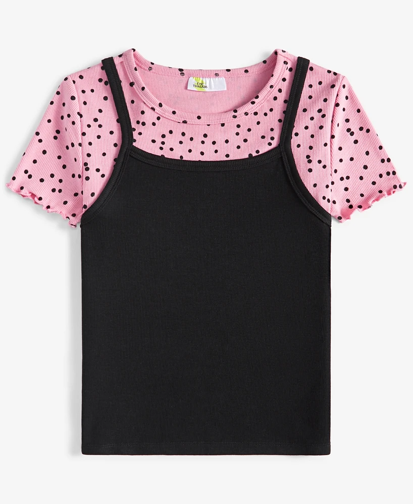 Epic Threads Little & Big Girls Dot-Print Layered-Look Top, Exclusively at Macy's