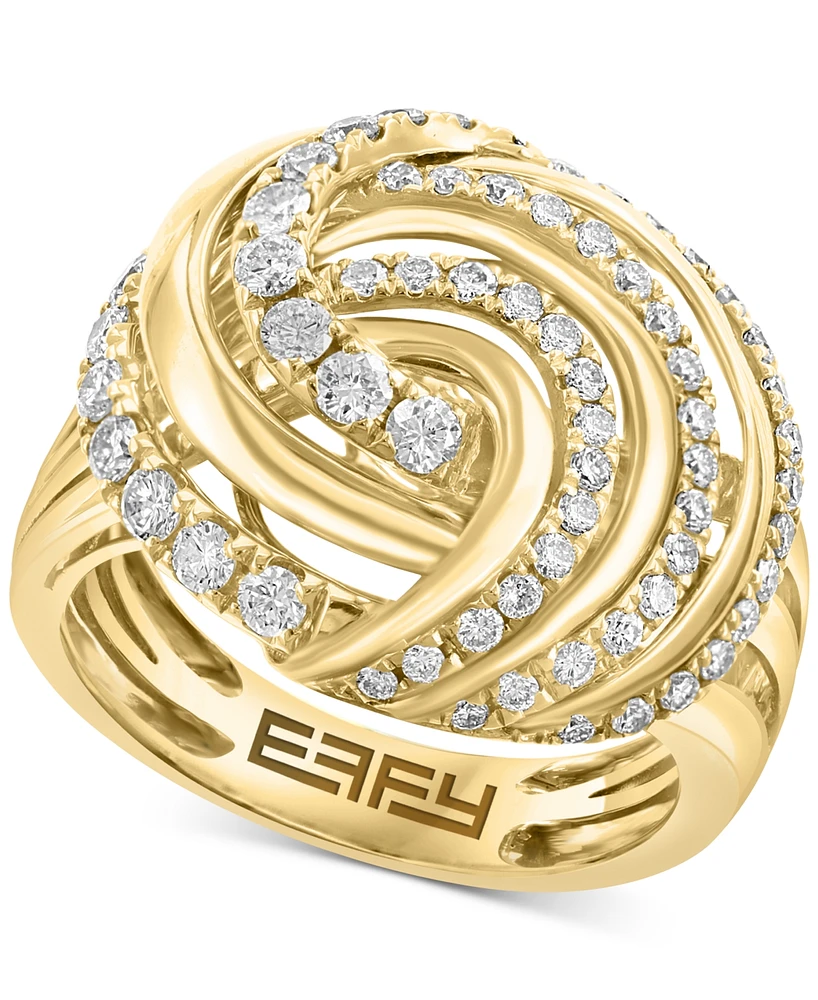 Effy Diamond Swirling Cluster Statement Ring (1 ct. t.w.) in 14k Gold