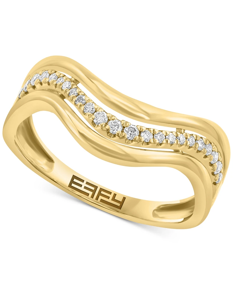 Effy Diamond Wavy Style Statement Ring (1/6 ct. t.w.) in 14k Gold