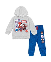 Marvel Little Boys Spidey and His Amazing Friends Fleece Pullover Hoodie Pants Outfit Set to (2T - 7-8)