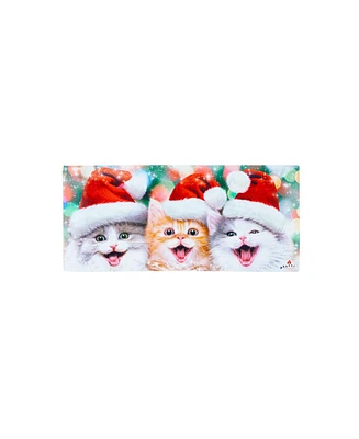 Evergreen Santa Trio Kittens Sassafras Indoor Outdoor Switch Doormat 1'10"x10" Multicolored