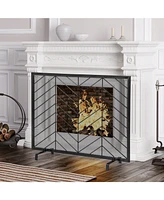 Sugift 38 x 31 Inch Single Panel Fireplace Screen