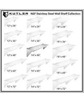 Kutler 14" x 48" Stainless Steel Shelf, Nsf Commercial Wall Mount Shelving w/ Backsplash, Floating Metal Mounted Shelves for Restaurant, Kitchen, Home