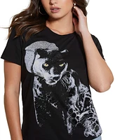 Guess Women's Panther Moon Studded Easy T-Shirt