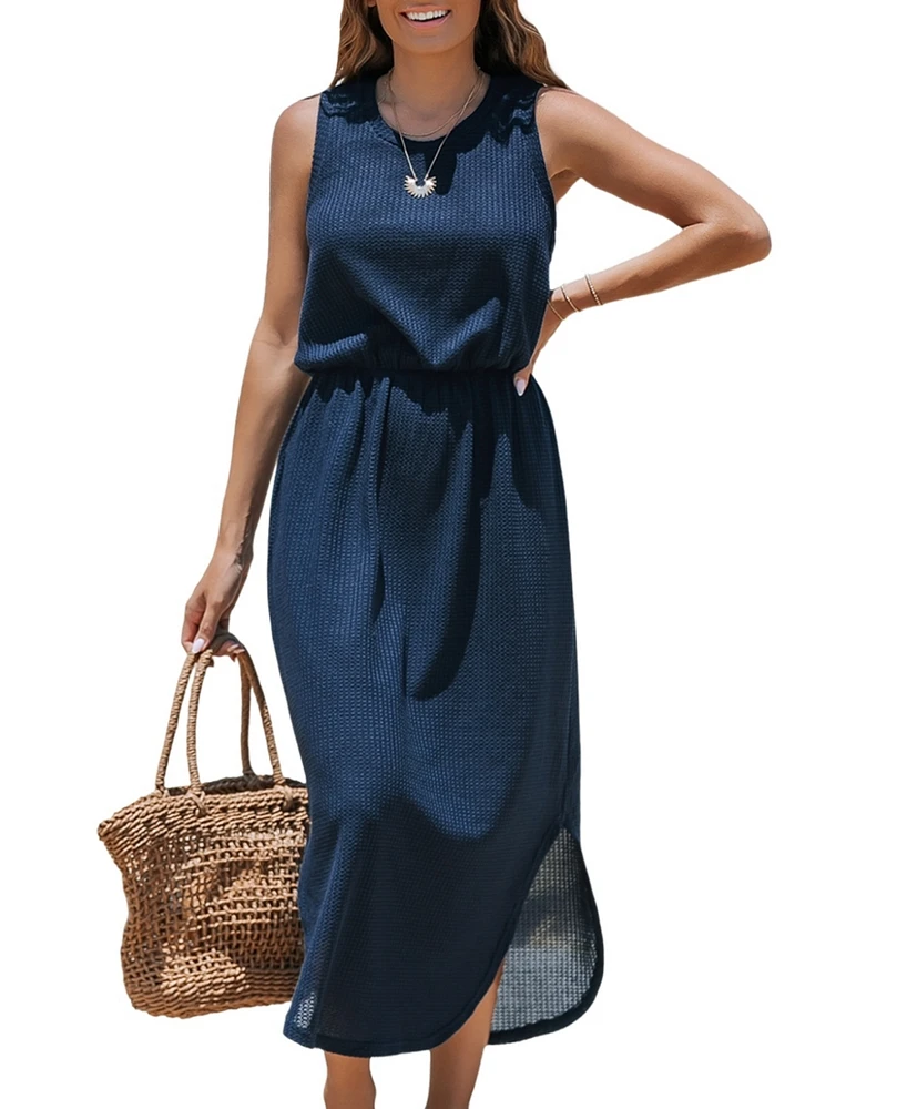 Cupshe Women's Navy Blue Midi Beach Dress