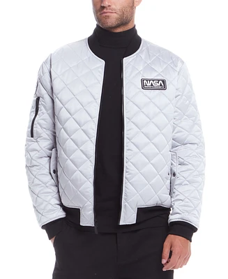 Space One Men's Nasa Reversible Quilted Bomber Jacket