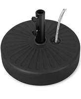 Sugift 19.5 Inch Fillable Round Umbrella Base Stand for Yard Garden Poolside-Black